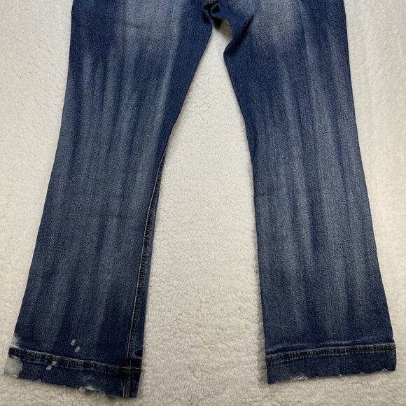 Mudd Jeans Delicious Curves Womens Sz 13 Blue Flare Leg Mid Rise Rhinestones - Picture 5 of 12